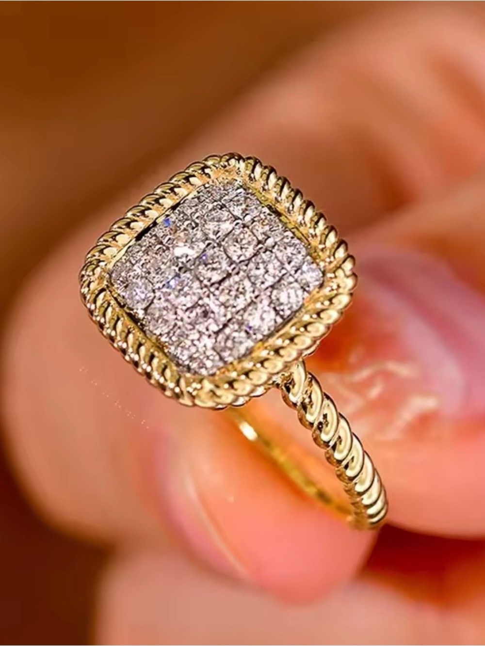 18k Pave Ring - Picture 7 of 11